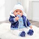 image 2 of BiBi Doll 20" Navy Baby Doll Boy with Blue Coat Outfit, Sounds & Dummy Toy