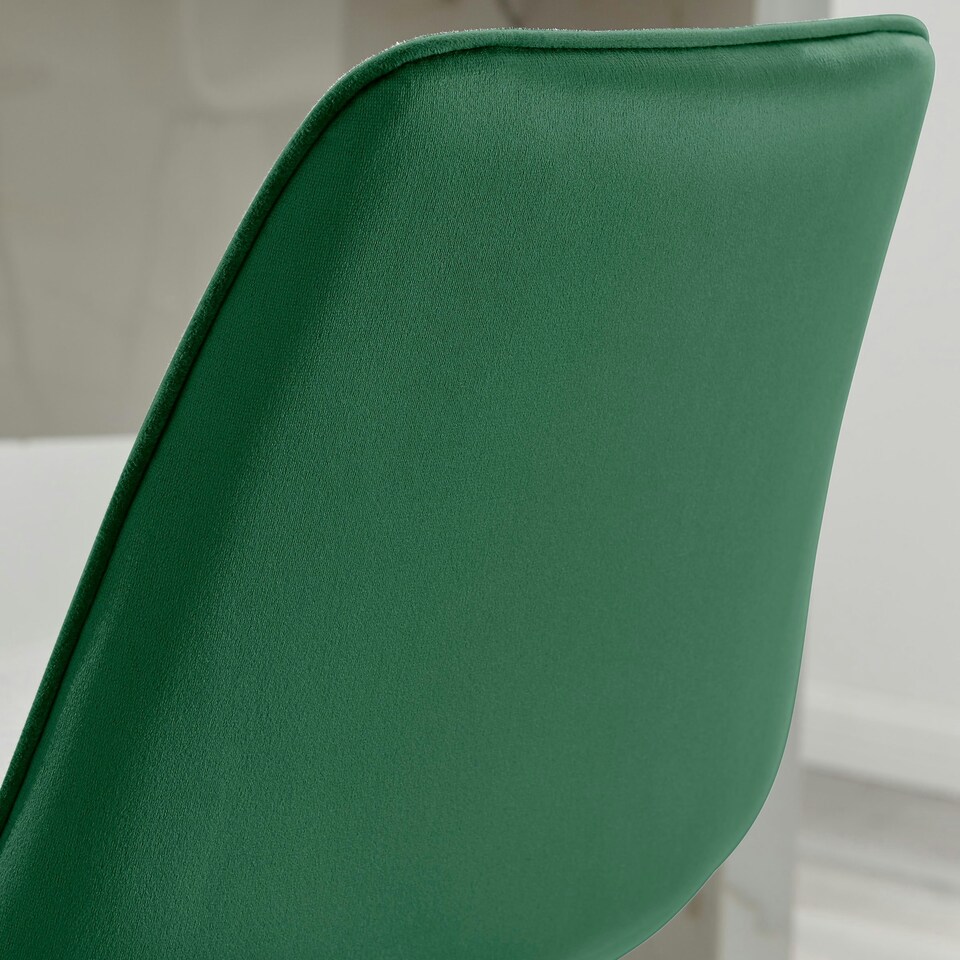 image 1 of Furniturebox Pesaro 2x Green Velvet Silver Legs Bar Chair