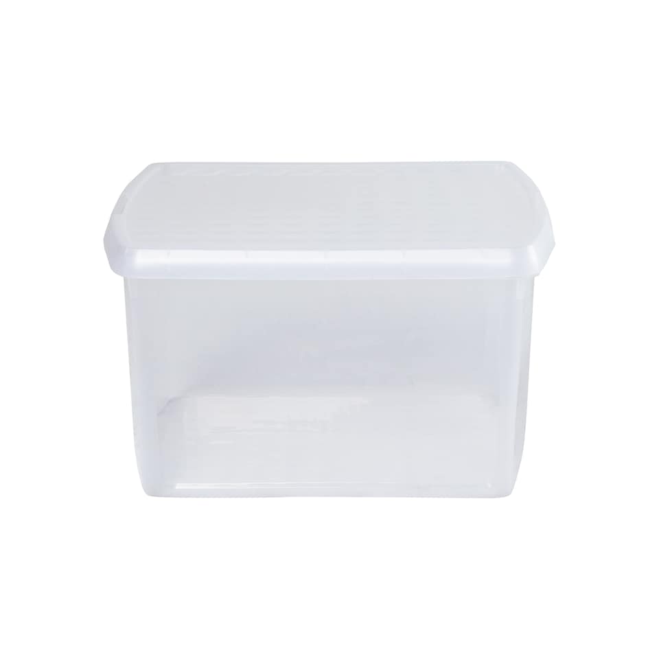 image 1 of Wham Clip 5x 25.5L Square Plastic Storage Boxes with Clip Lock Lids. Ideal for Home, Office, Toys & More - Clear/Clear | Clear | 5
