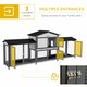 image 5 of PawHut Rabbit Hutch, Guinea Pig Hutch, 2-Tier Bunny House w/ Run, Grey