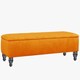 image 3 of Lisbon Plain 120cm Ottoman Storage Bench - Plush Velvet Shoe Bench - Burnt Orange Upholstery Footstool with Storage