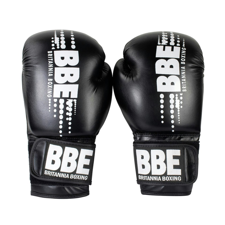 image 1 of BBE Unisex Adult Club PVC Sparring Gloves - Black/Grey - 12oz