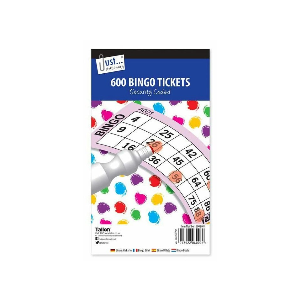 Just Stationery Jumbo Bingo Tickets - Multicoloured - One Size