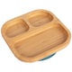 image 1 of Tiny Dining Divided Bamboo Suction Plate - Navy Blue Blue