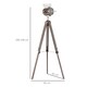 image 5 of HOMCOM Industrial Tripod Floor Lamp, Nautical Searchlight with Adjustable Height, Wood Legs, E14 Lamp Base for Living Room, Bedroom, Grey and Bronze