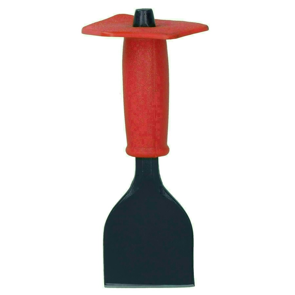 image 1 of 3" / 75mm Solid Brick Bolster Chisel with Guard Stone Masonry Soft Grip TE385