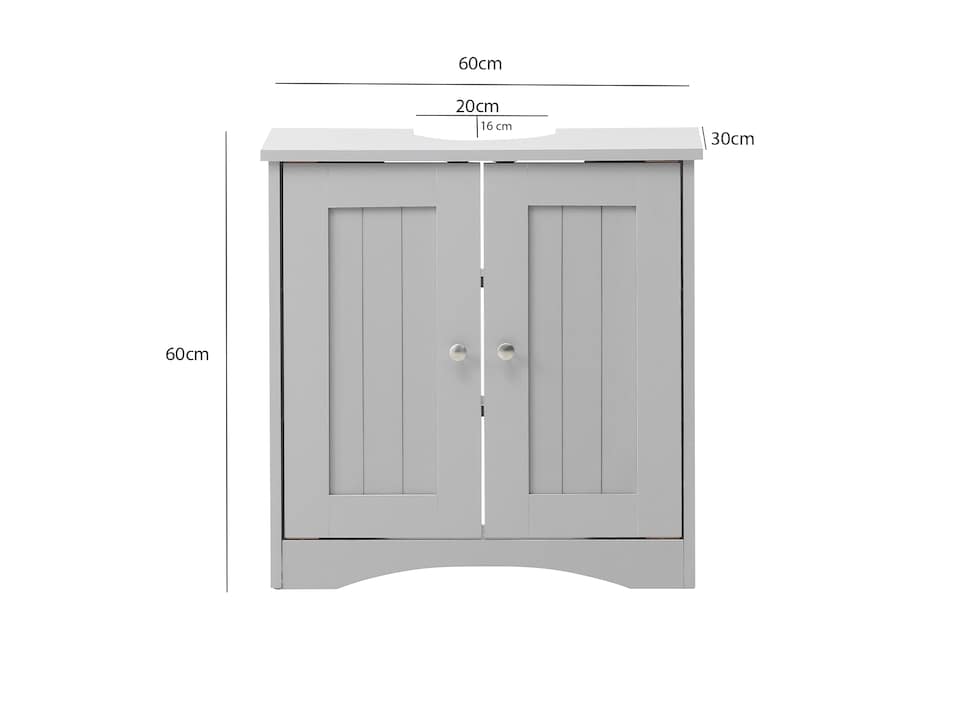 image 1 of Bathroom Sink Cabinet Under Basin Unit Cupboard Storage Furniture Grey