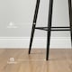 image 6 of HOMCOM Bar Stools Set of 2 Velvet-Touch Fabric Counter Bar Chairs Dark Grey