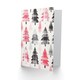 image 2 of Pink Grey Scottish Tartan Pattern Trees Modern Blank For Him Or Her Art Christmas Card