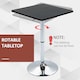 image 6 of HOMCOM Modern Height Adjustable Counter Bar Table with 360 degree Swivel Tabletop and Electroplating Metal Base, Pub Desk for Living Room, Kitchen, Restaurant, Pub, Black and Silver