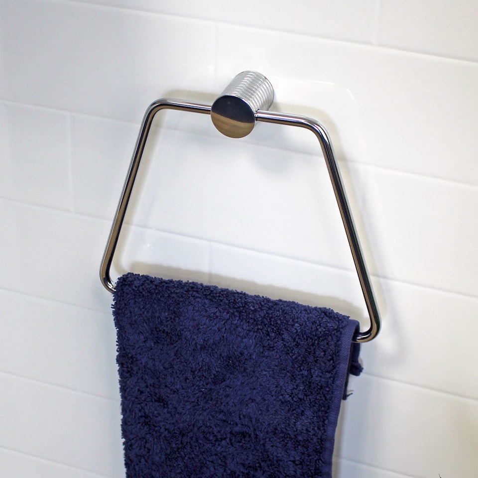 image 1 of Showerdrape Vitality Chrome Stainless Steel Wall Mounted Towel Ring | Silver | 1