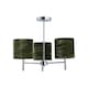 image 2 of Set of 2 Brea - Chrome Light Fittings with Green Velvet Shades Chrome | Green