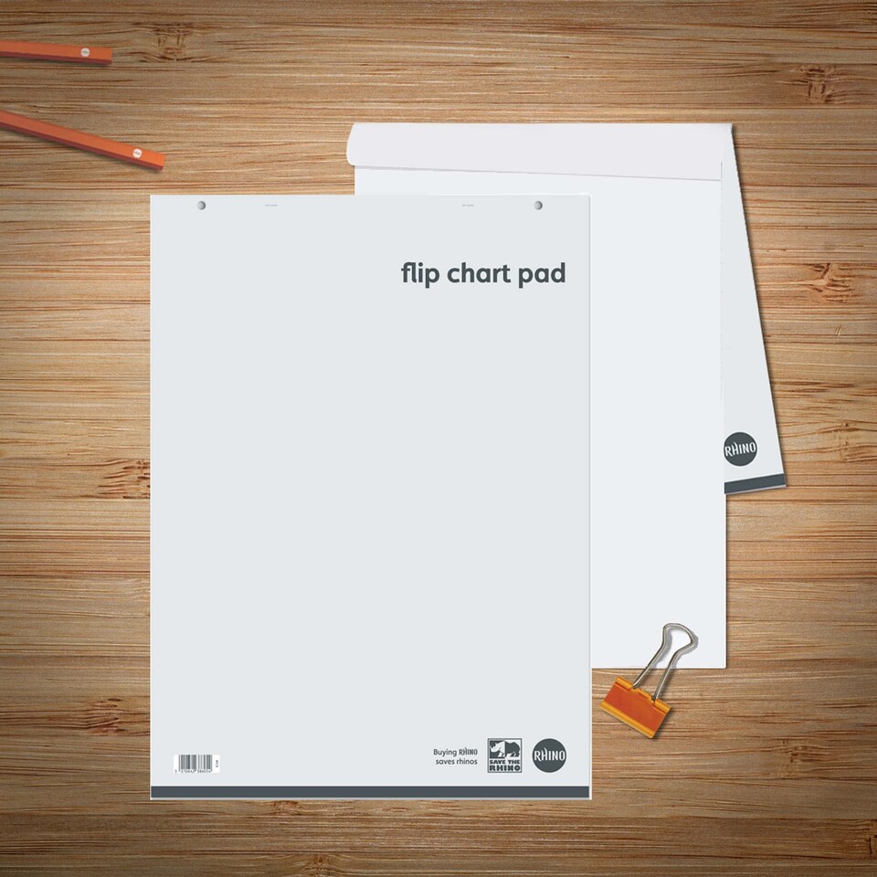 image 1 of Rhino A1 Flip Chart Paper Pad Plain Unruled Grey 60 Page 1 Pack