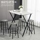 image 3 of HOMCOM 120 cm Rectangular Breakfast Bar Table for 4 People, Steel Legs, White