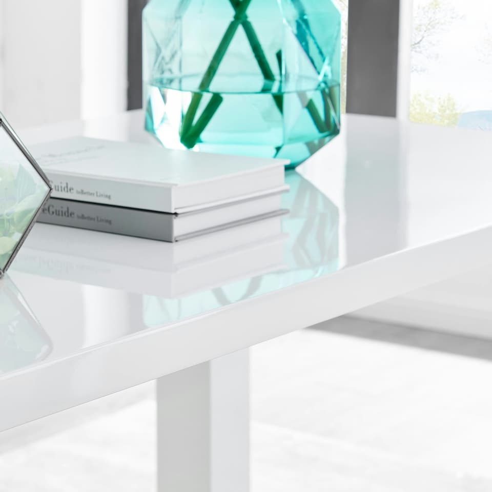 image 1 of Furniturebox Pivero White High Gloss Dining Table