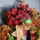 image 4 of 36cm Christmas Wreath in Gold & Red with Pine Cones and Berries