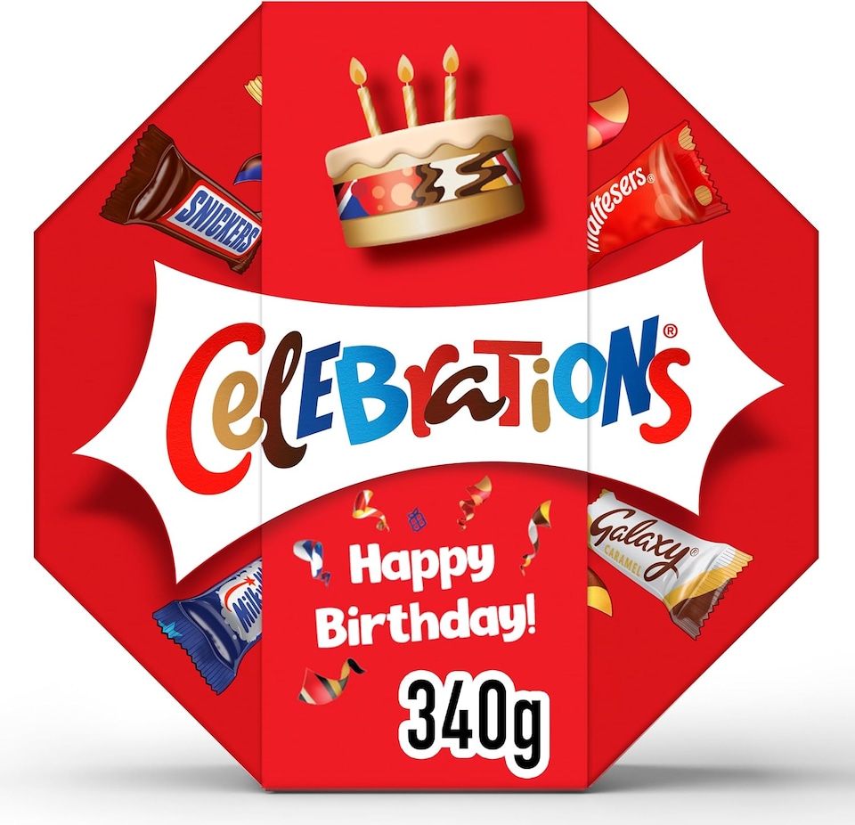image 1 of Celebrations Centrepiece 340g Chocolate Gift with 'Happy Birthday' Sleeve