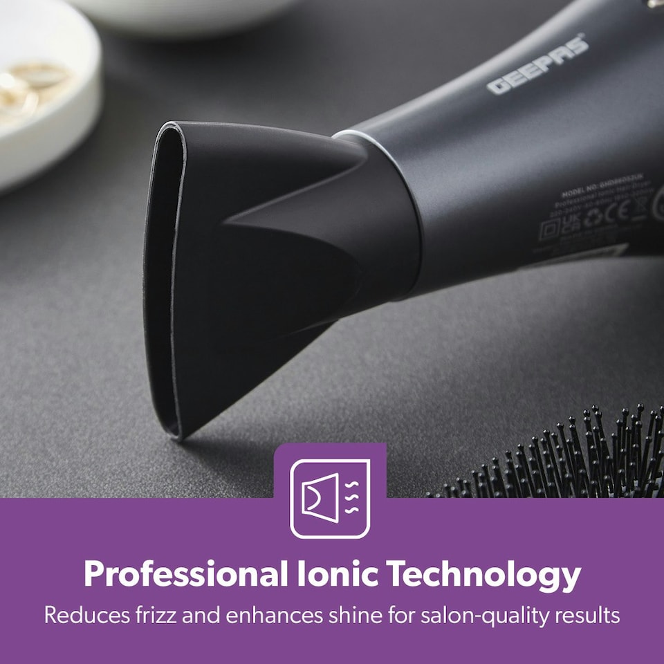 image 1 of GEEPAS Professional Hair Dryer | Ionic Diffuser Hairdryer with Concentrator