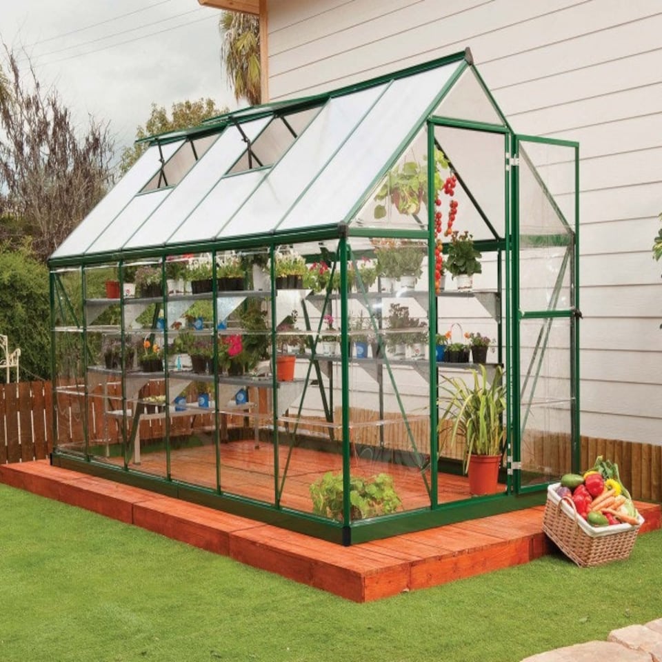 image 1 of Greenhouse Hybrid 6 x 14 - Polycarbonate - L426 x W185 x H208 cm - Green