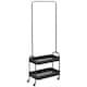 image 1 of HOMCOM Metal Clothes Rack with Shoe Stand, Clothing Rail on Wheels w/ 2 Basket