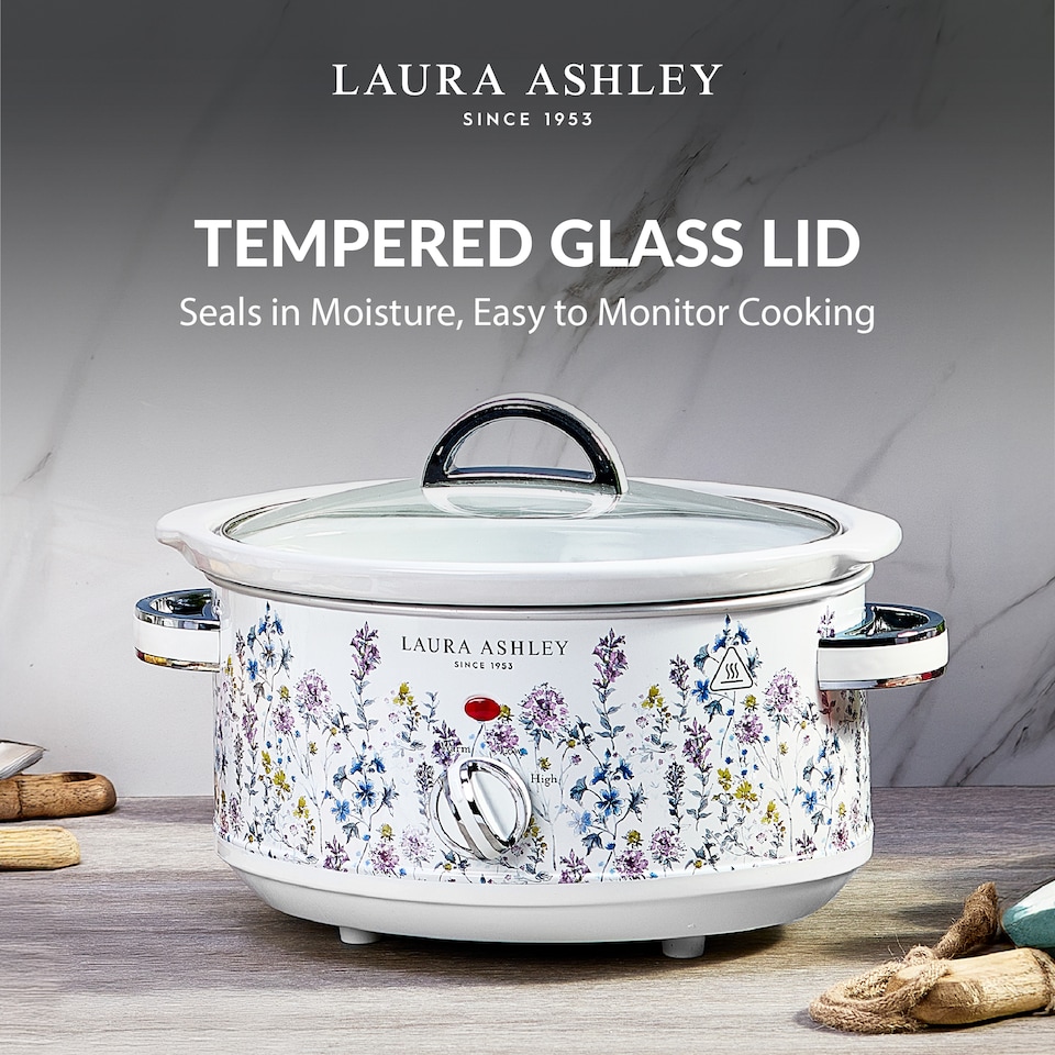 image 1 of Laura Ashley Slow Cookers 6.5 Litres. Large Capacity Slow Cooker for 4 to 5 People. Energy Efficient with 3 Heat Settings