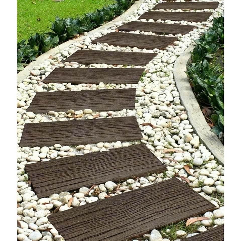 image 1 of Primeur Railroad Tie Stepping Stone Garden Decoration - Brown - 60cm x 25cm