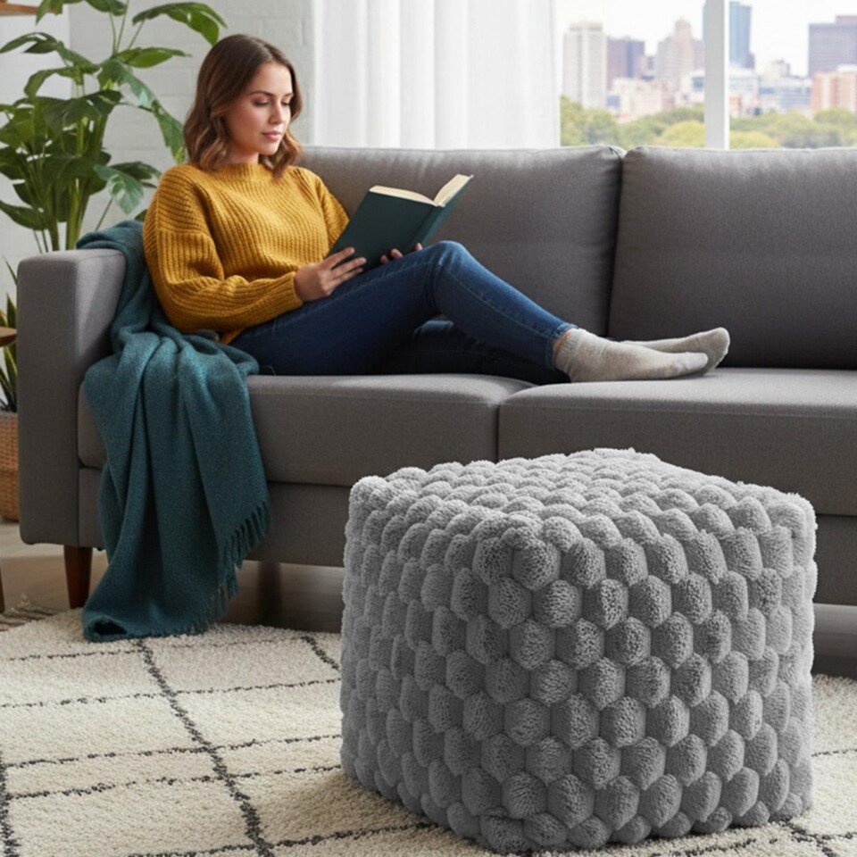 image 1 of Home Republic Chunky Popcorn Faux Fur Bean Bag