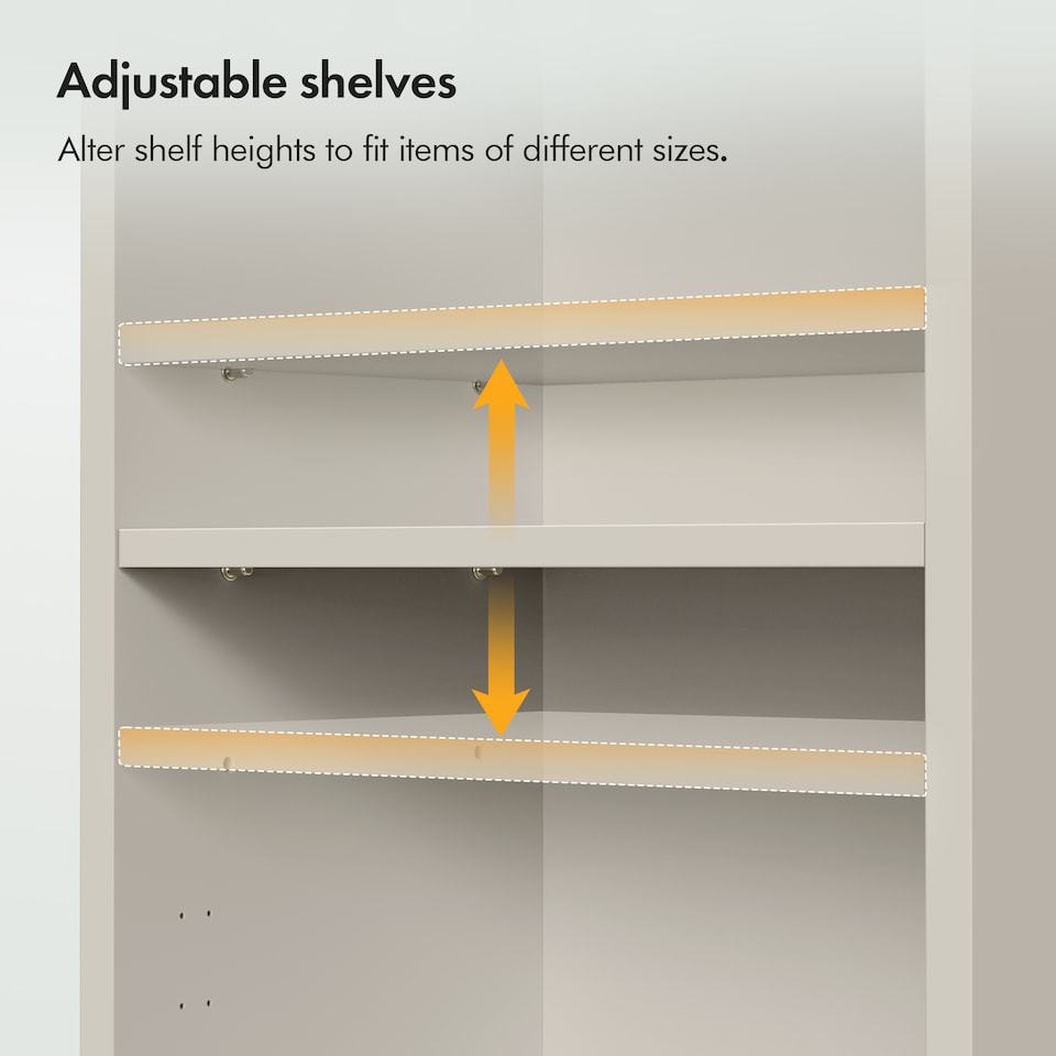 image 1 of Vonhaus Victoria Stone Freestanding Tall Bathroom Storage Cabinet with 6 Shelves