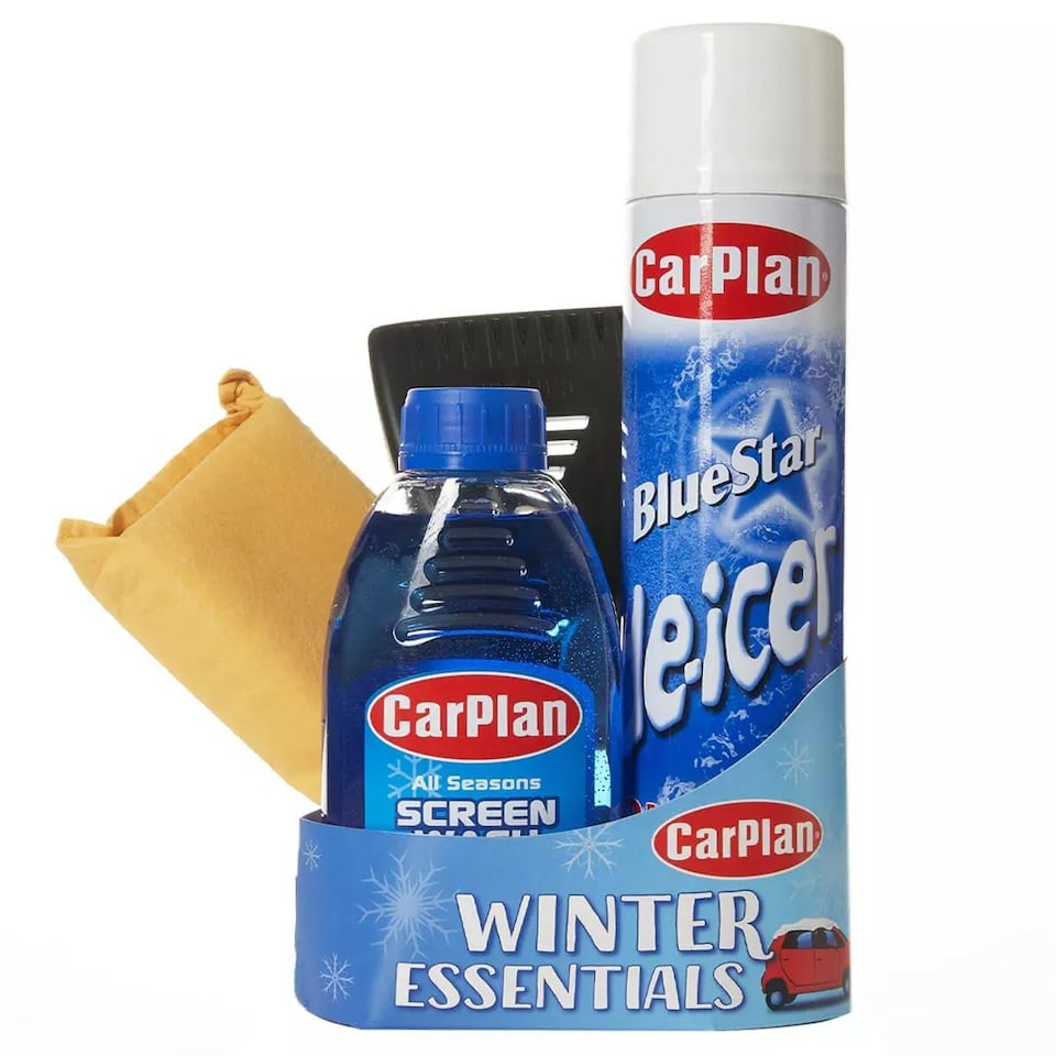 image 1 of Carplan Winter Essential Car Care Travel Kit Scraper De-Icer Screen Wash x2