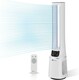 image 1 of PureMate 42-Inch Bladeless Tower Fan with Air Purifier - White