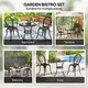 image 10 of Outsunny 3PCs Bistro Set,  Aluminium Garden Table and Chairs Bronze Tone