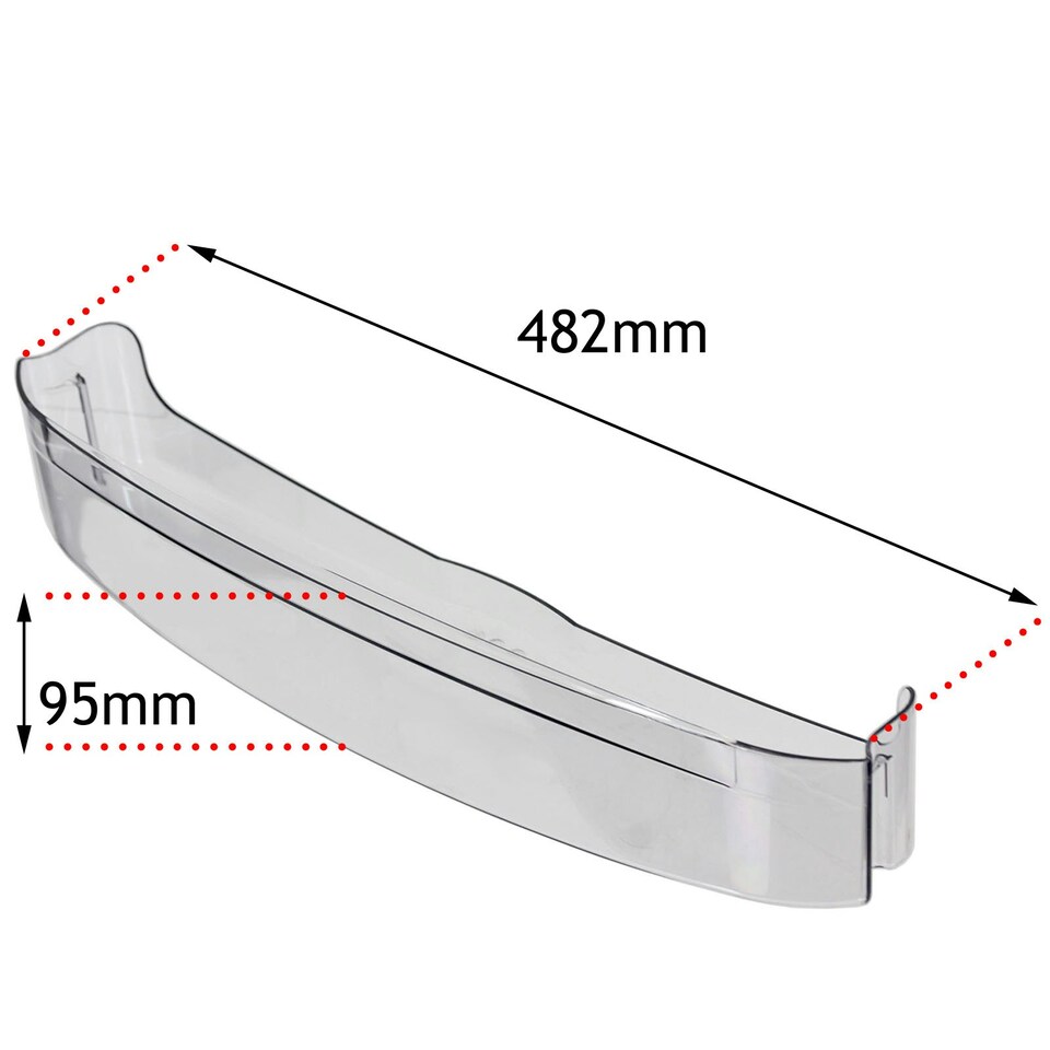 image 1 of SPARES2GO Fridge Shelf Refrigerator Bottle Bar Tray for CDA FW250 Clear