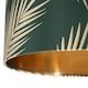 image 4 of First Choice Lighting Tropica Dark Green with Gold Embossed Leaf Detail 25cm Ceiling Pendant or Table Lamp Shade Green