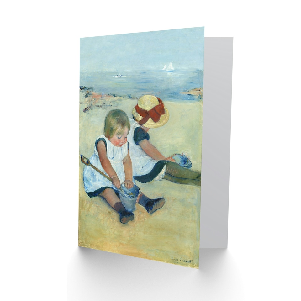 image 1 of Mary Cassatt Art Card Children Playing on the Beach