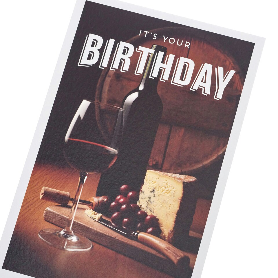 image 1 of Birthday Card for Him - Wine Photograph