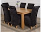 image 2 of Oslo 150 x 90 cm Medium Oak Dining Table and 6 Montana Fabric Chairs | Black | Black