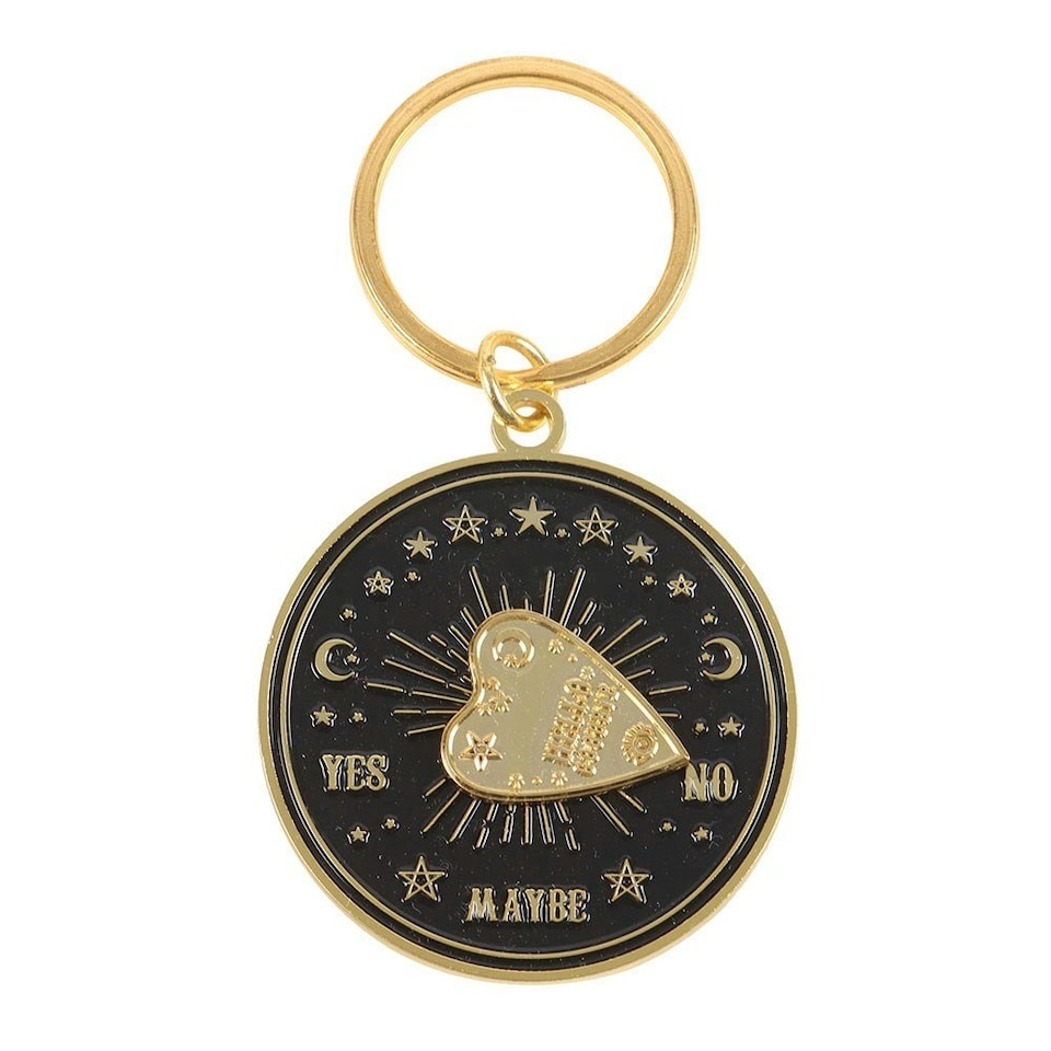 image 1 of Something Different Summon The Spirits Planchette Keyring - Black/Gold - One Size
