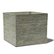 image 1 of Primrose Cube Square Flower Pot Grey Outdoor Wood-Effect Resin Planter 36cm