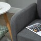 image 8 of HOMCOM 2-Seat Loveseat Sofa Chenille Fabric Upholstered Couch Wood Legs, Grey
