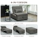 image 4 of HOMCOM 4-in-1 Sofa Bed, Convertible Sleeper Chair Bed with Adjustable Backrest, Fabric Pull Out Chaise Lounge with Pockets for Living Room, Bedroom, Home Office, Small Space, Charcoal Grey | Grey | Charcoal grey