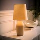 image 3 of ValueLights Arlo Coffee Ceramic Table Lamp with Coffee Shade & Bulb | Brown