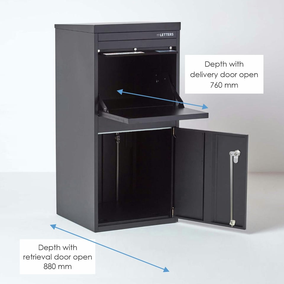 image 1 of SMART PARCEL BOX® Extra Large Front & Rear Access Black Black