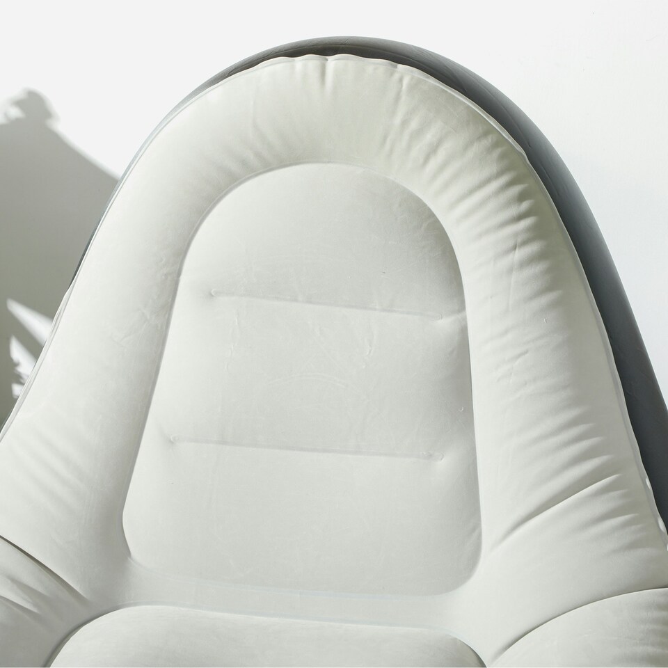 image 1 of Outsunny Inflatable Chair and Footstool for Gaming, Reading, Watching, Grey
