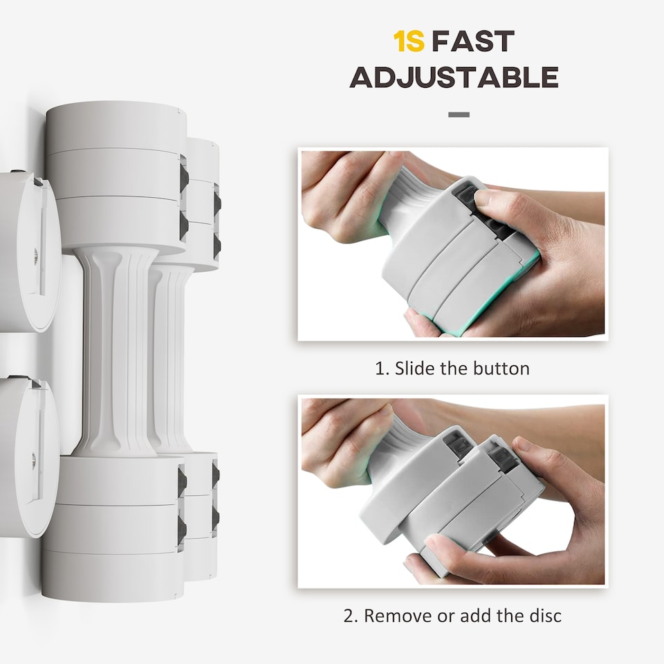 image 1 of SPORTNOW Adjustable Dumbbells Set, Fast Adjust and Compact, 2.5kg x 2