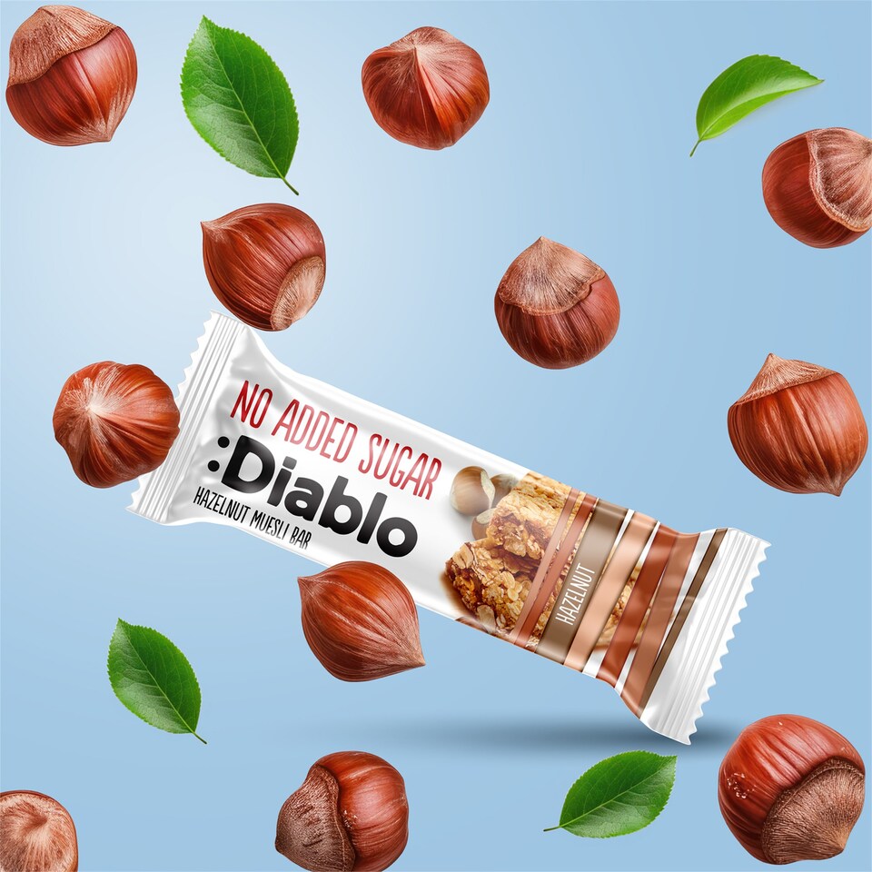 image 1 of Diablo No Added Sugar Hazelnut Muesli Bar 30g 4 Pack