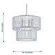 image 8 of Clint - Clear Acrylic Crystal Two Tier Easy Fit Pendant Shade | Clear | Chrome | Medium | 1