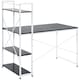 image 2 of HOMCOM Computer Desk with Storage Shelves on Left or Right, Industrial Reversible Writing Desk for Home Office, Study, Easy Assembly, 120 x 64 x 121cm, Black and White