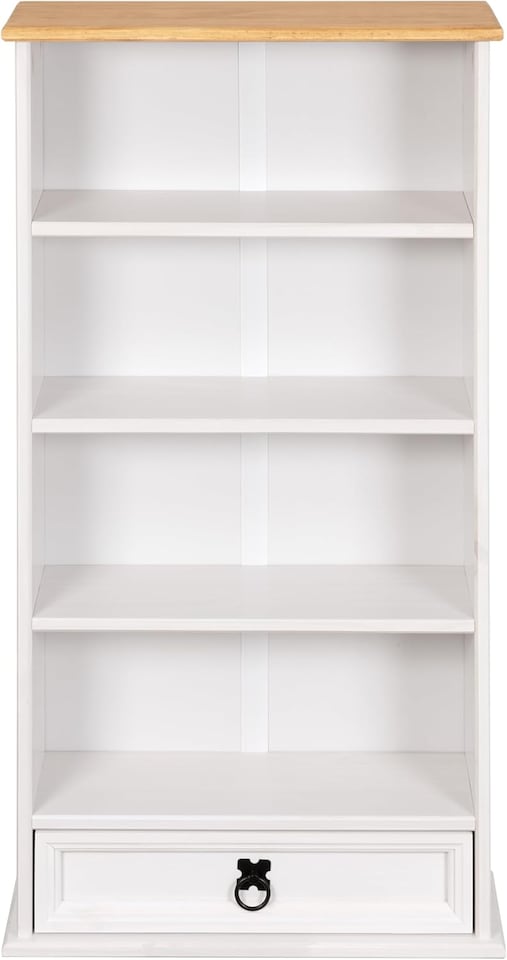 image 1 of Corona Bookcase White 1 Drawer DVD/CD Rack Storage Unit