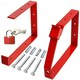 image 2 of SPARES2GO Universal Lockable Wall Ladder Rack Brackets and Padlock Set (Red) Red
