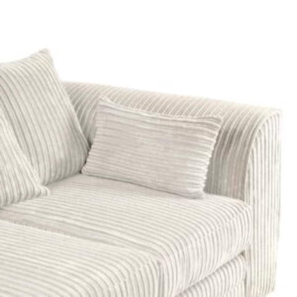 image 1 of Rivoli L Shape Corner Sofa in Jumbo Cord - Left Hand Facing Chaise | Cream | Five Plus Seater